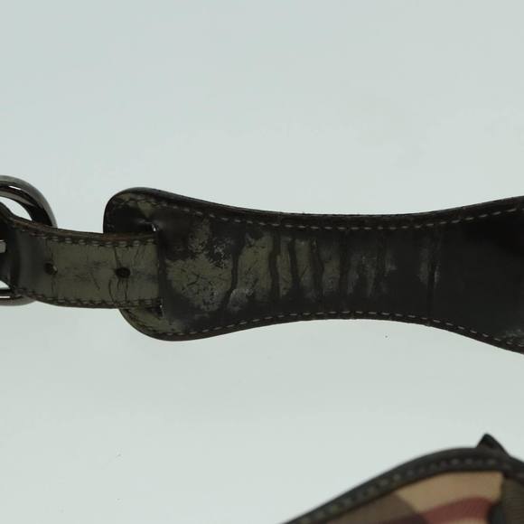 BURBERRY Nova Check Shoulder Bag PVC Beige Silver Auth bs18369 - Picture 8 of 16